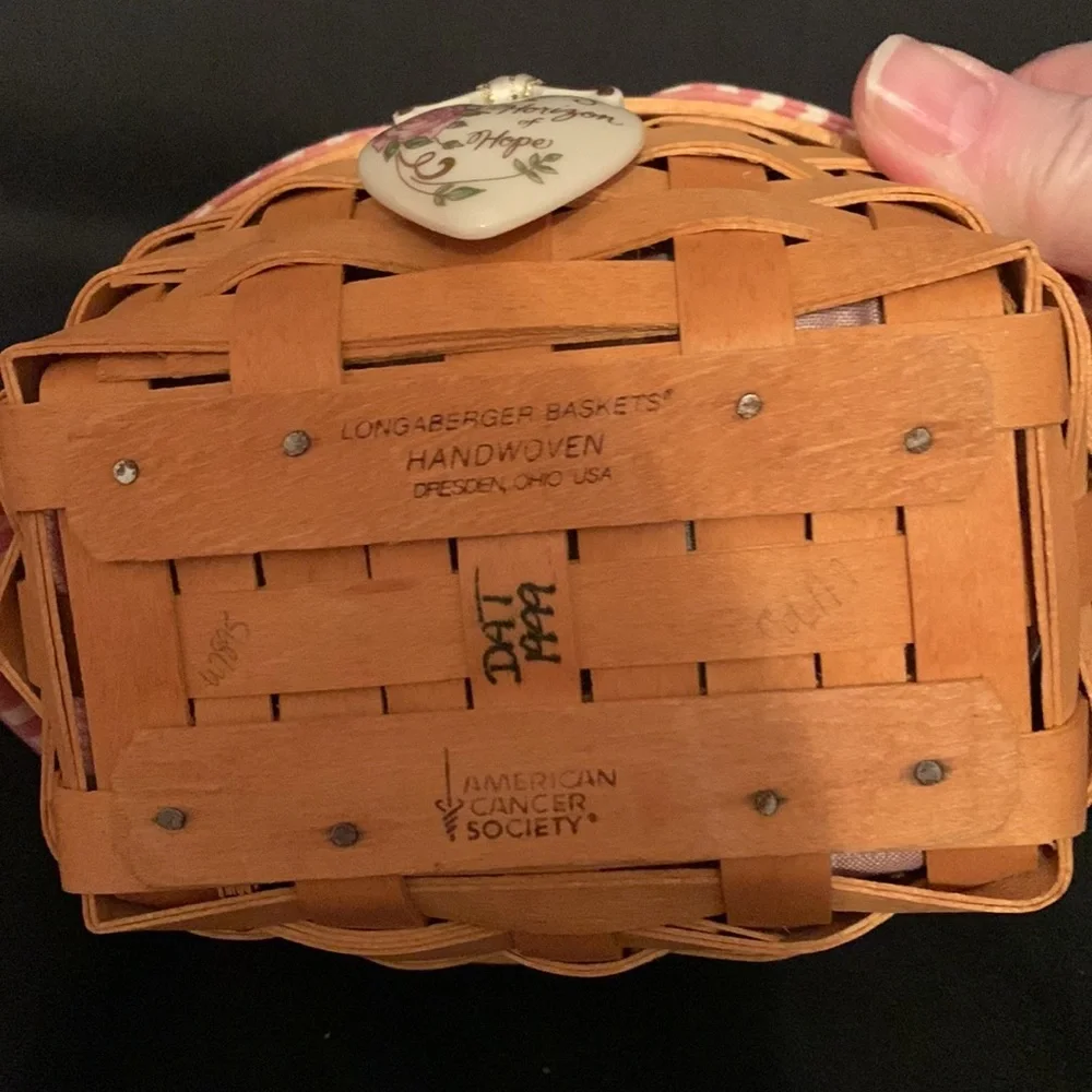 Longaberger 1999 Horizon Of Hope Cancer Basket. 5th In The Series.